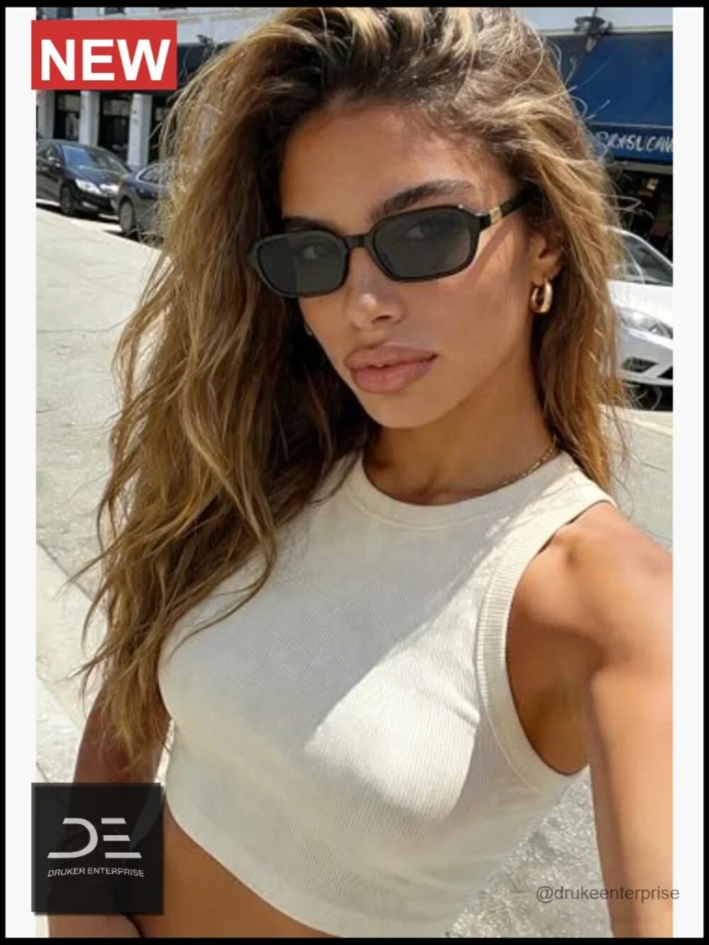 Retro Rectangle Vintage Small Square Sunglasses 90s Fashion Cute Sunnies